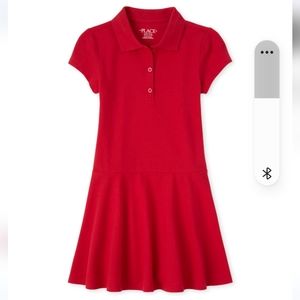 The Children’s Place Girls Uniform Red Pique Polo Dress, S(5/6)